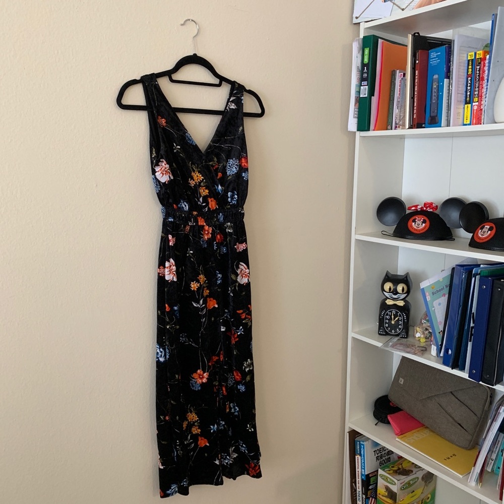 Velvet Floral Jumpsuit